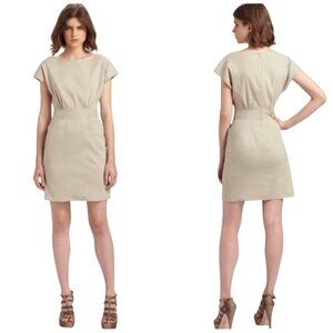 Theory Anderson Stretch Linen Dress Pockets Size 8